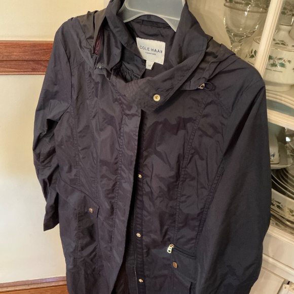 Cole Haan Women’s Rain Jacket in Indigo Sz L EUC - Picture 9 of 10